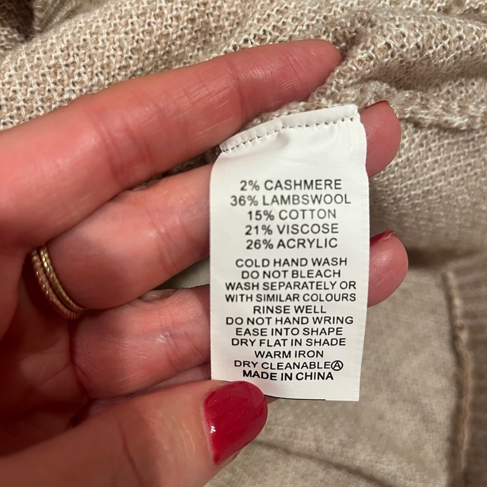 Zaket & Plover Tan Wool and Cotton Sweater- extra small - Picture 5 of 7